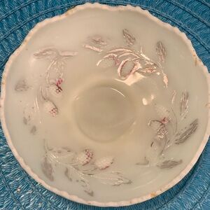 Uranium Glass Elegant White and Gray Serveware Plate